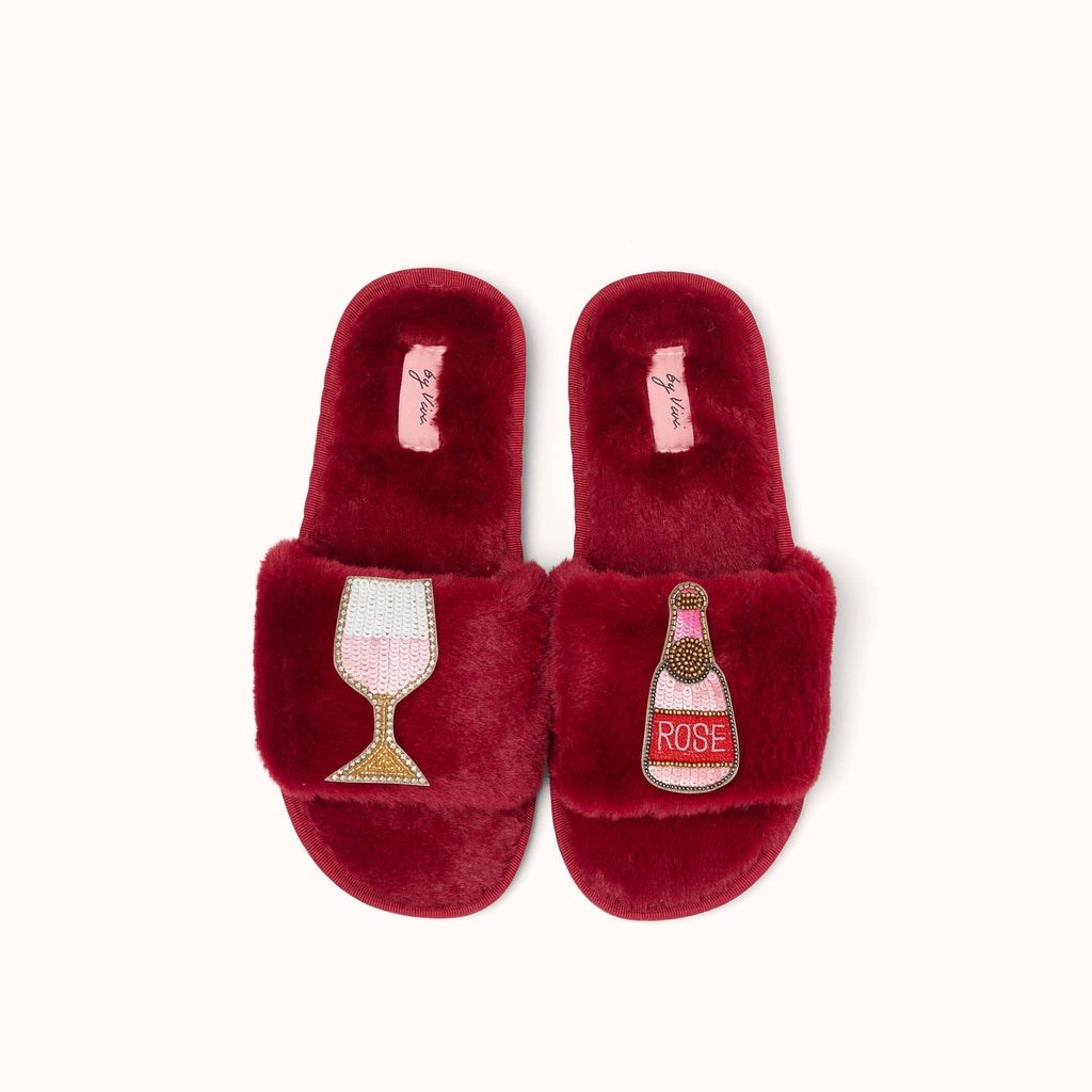 Paire de broches pour Chaussons - Vin Rosé