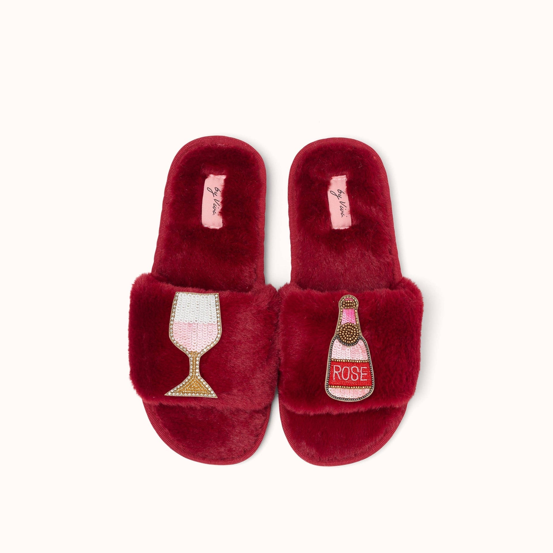Paire de broches pour Chaussons - Vin Rosé
