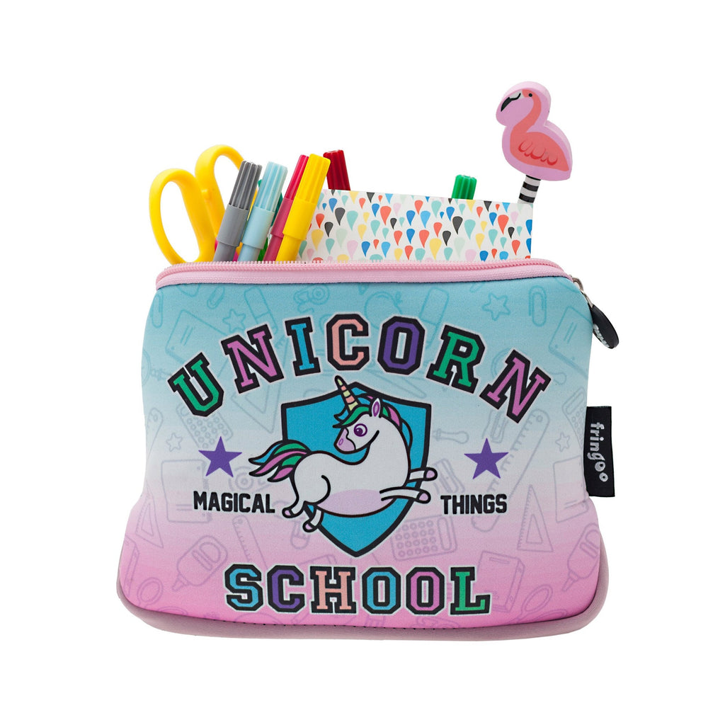 Grande trousse scolaire – motif licorne
