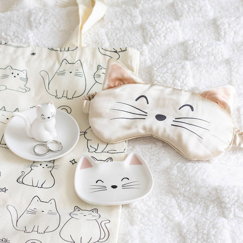 Maschera da Notte Gatto in Raso