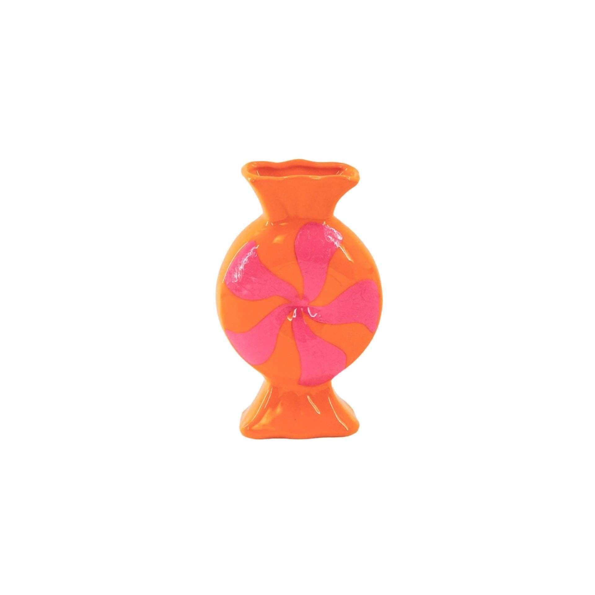 Vaso da fiori - Bonbon Toffee - Ceramica - Rosa/Arancione - 12x6,5x20cm