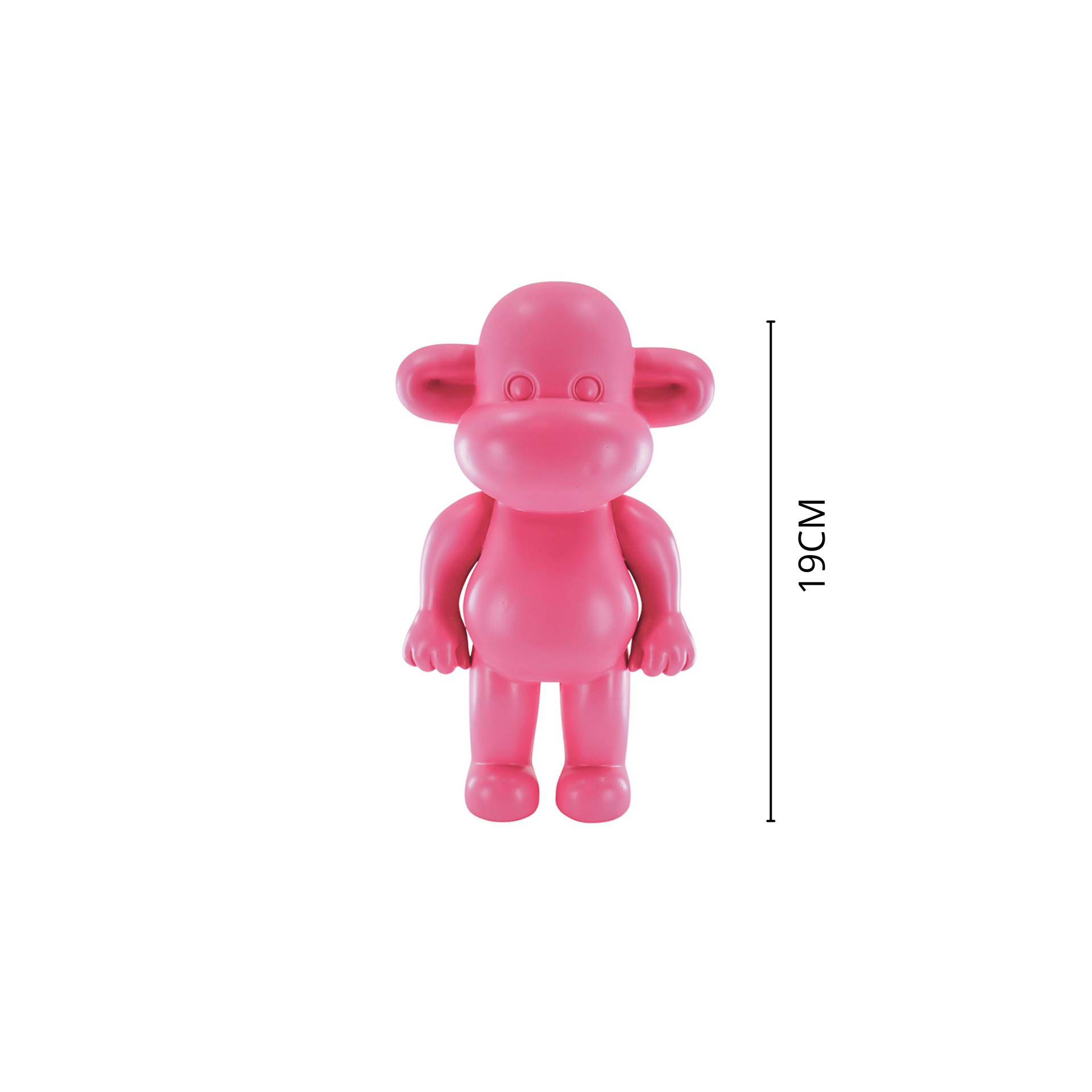 Ornamento - Statuetta Scimmia 'La Leggenda' - Resina - Rosa - 11x7x19cm