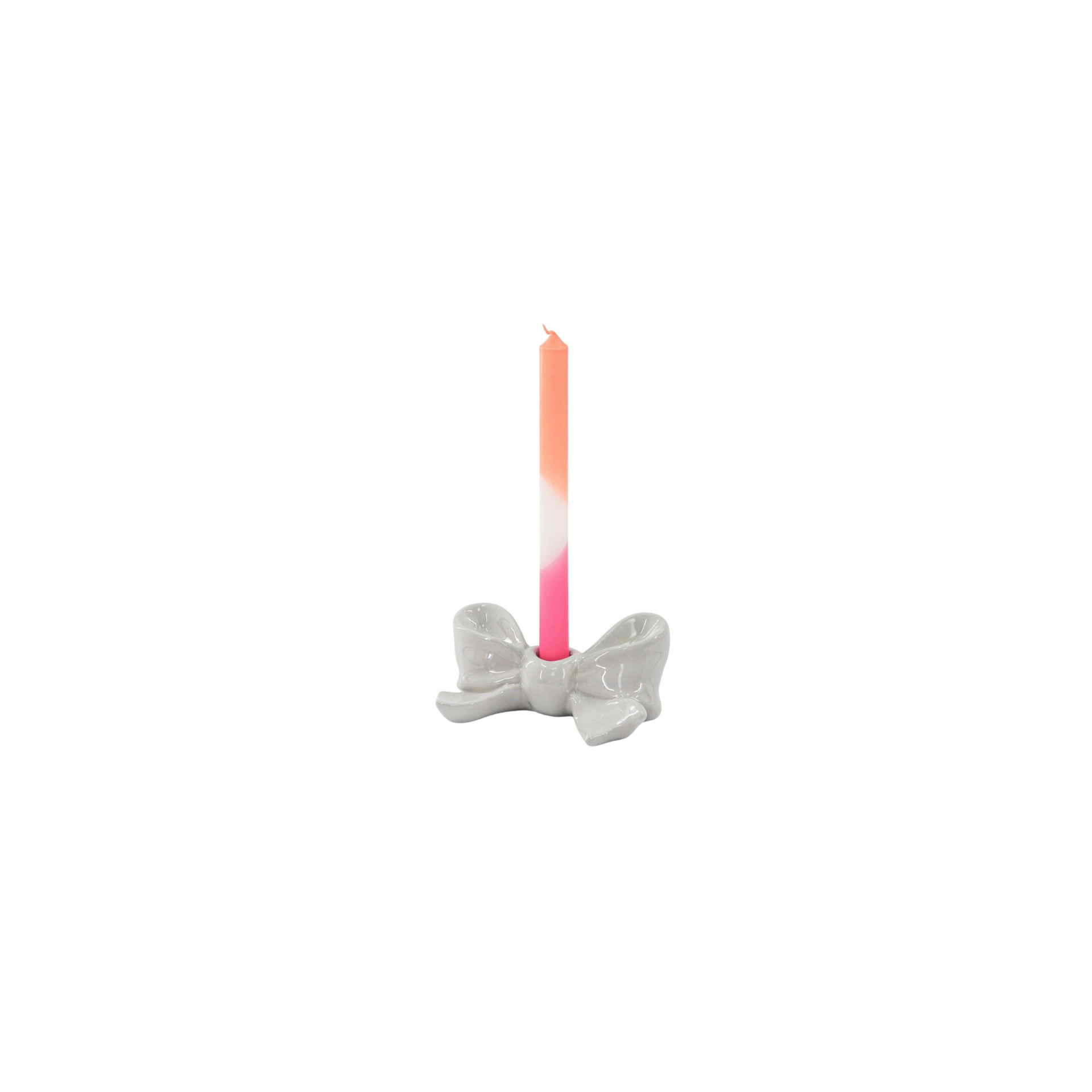 Candlestick - Knot - Ceramic - White - 18x9x7 cm