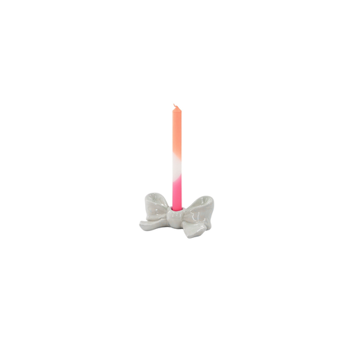 Portacandela - Nodo - Ceramica - Bianco - 18x9x7 cm