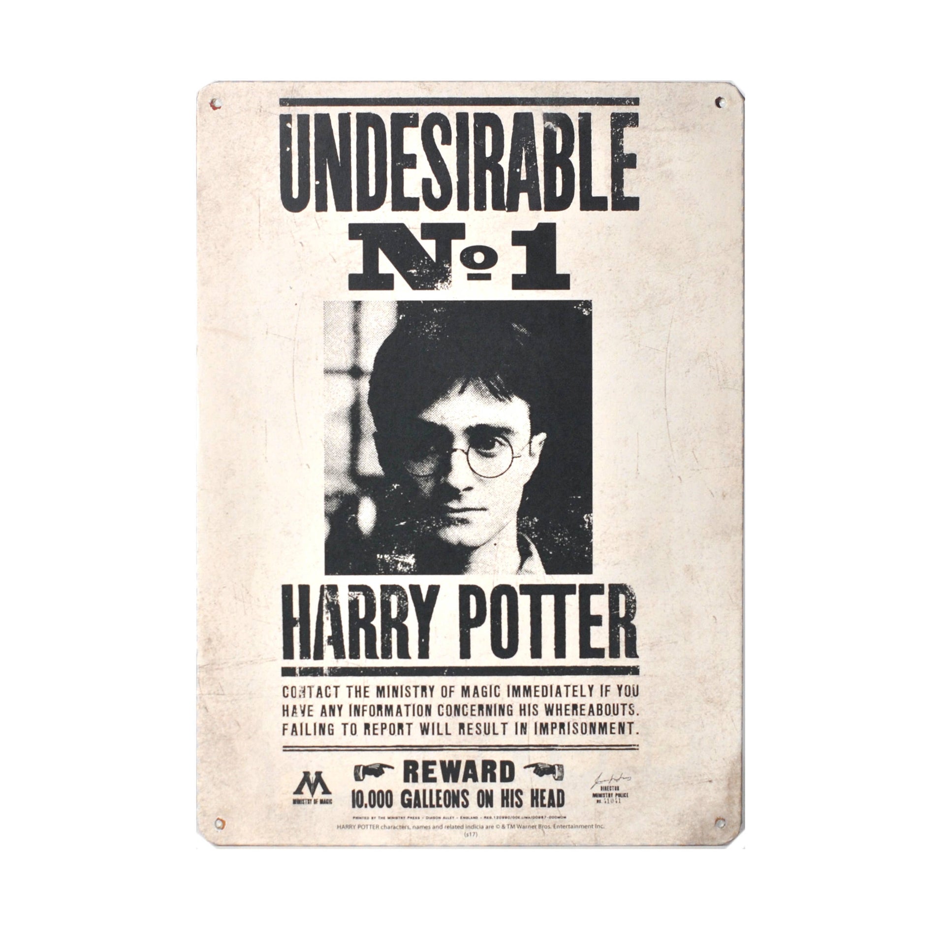 A5 Metal Harry Potter Sign - Undesirable No. 1