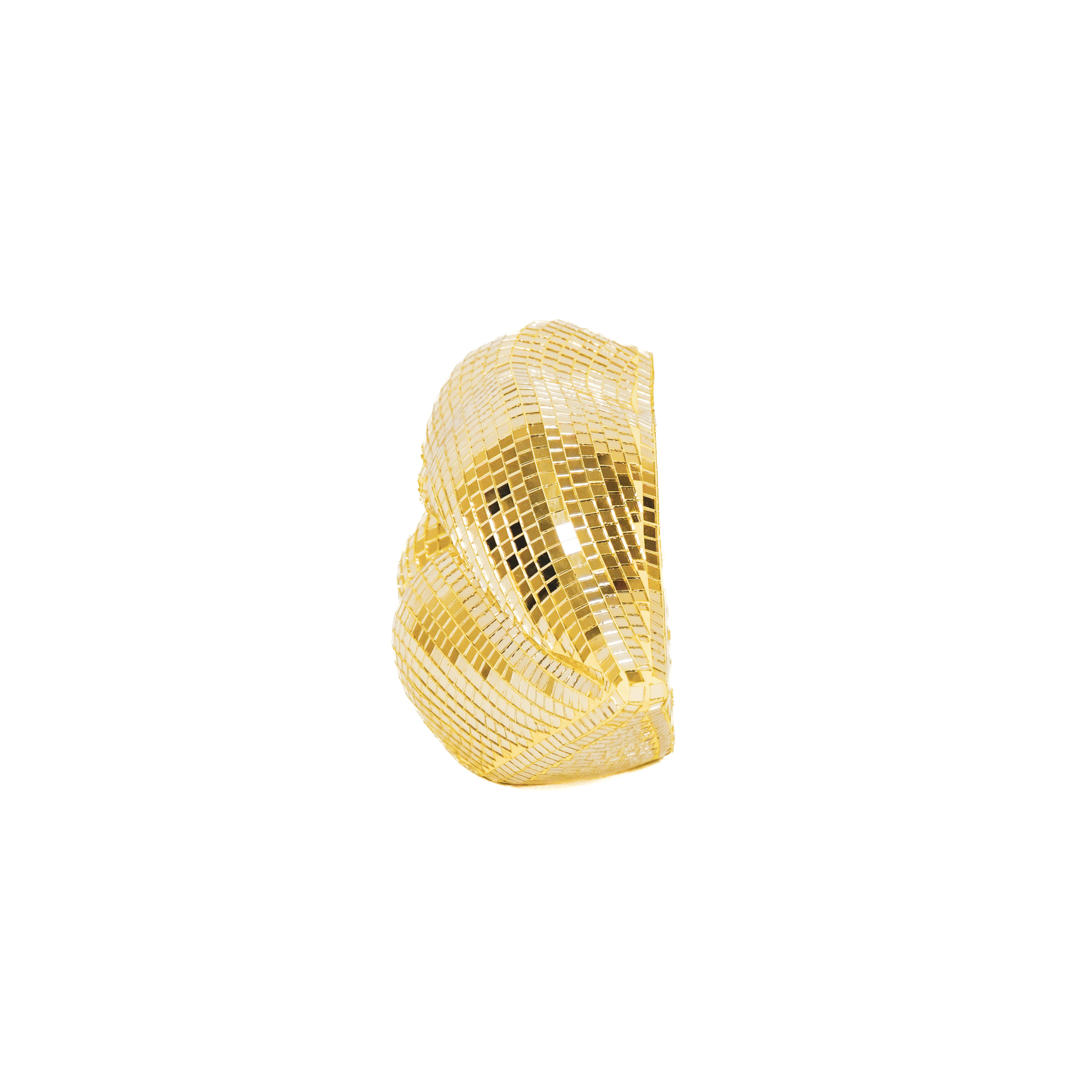 Ornamento - Disco - Labbra - Vetro - Oro - 29x10x13,5cm