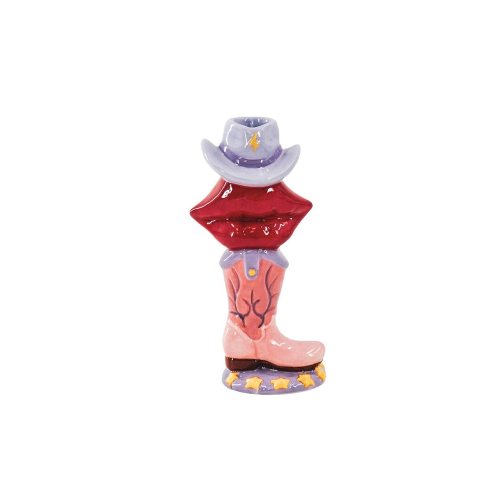 Portacandele - Stivale / Labbro / Cappello - Rosa / Rosso / Lilla - 10x8x20 cm