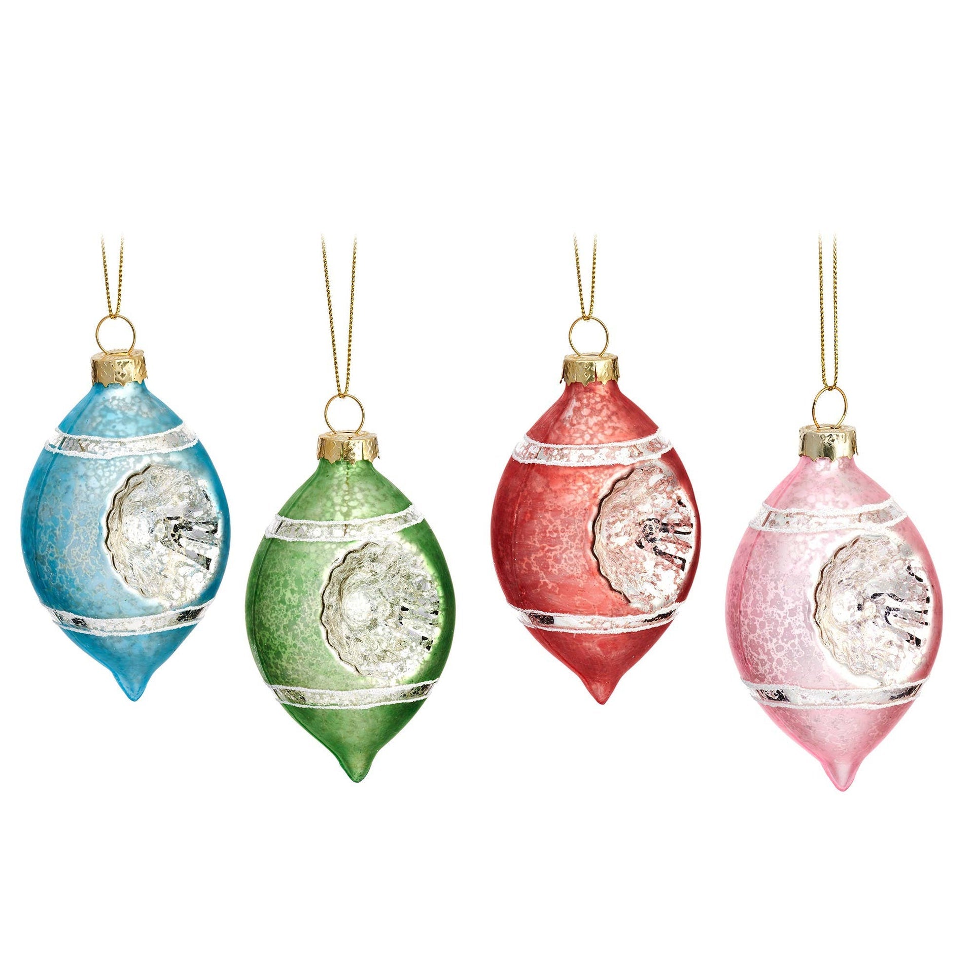 Boules Pastel Vintage à Relief 4-Pack