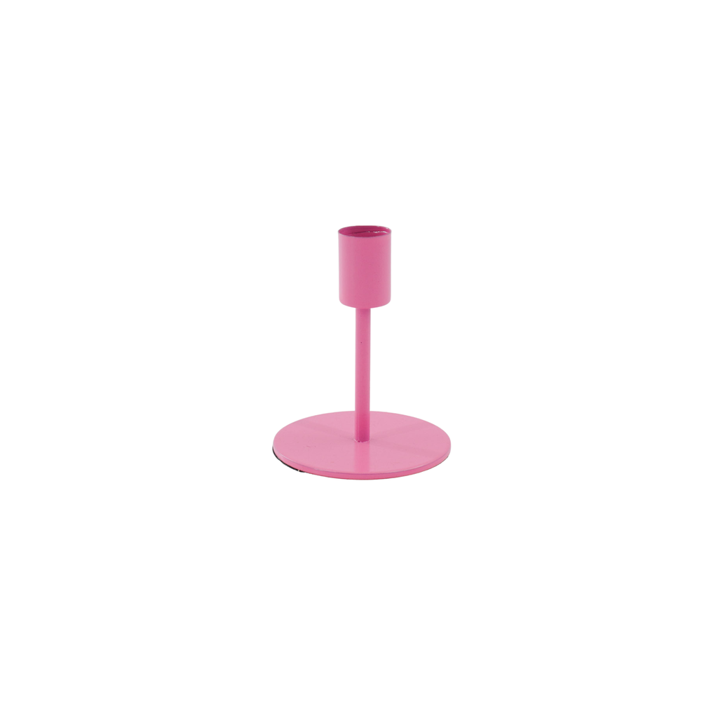 Portacandele - Basic - Metallo - Rosa Neon - 8x8x10cm