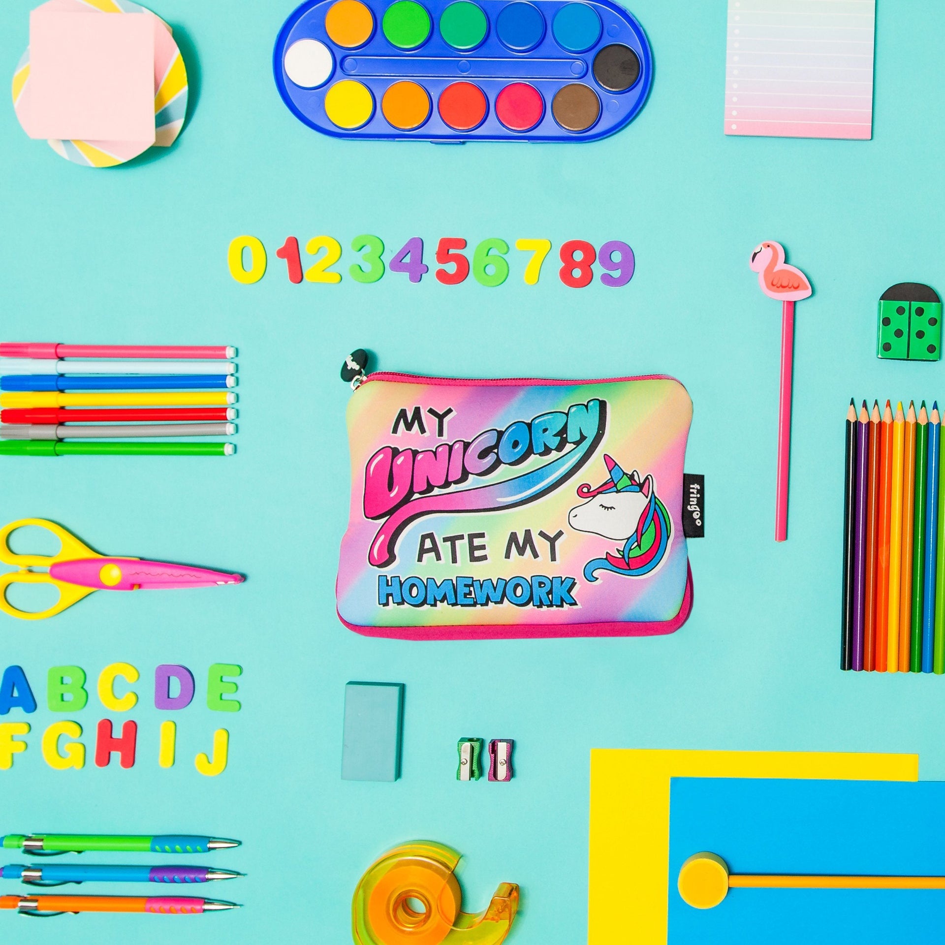 Grande trousse scolaire – licorne « Ate »