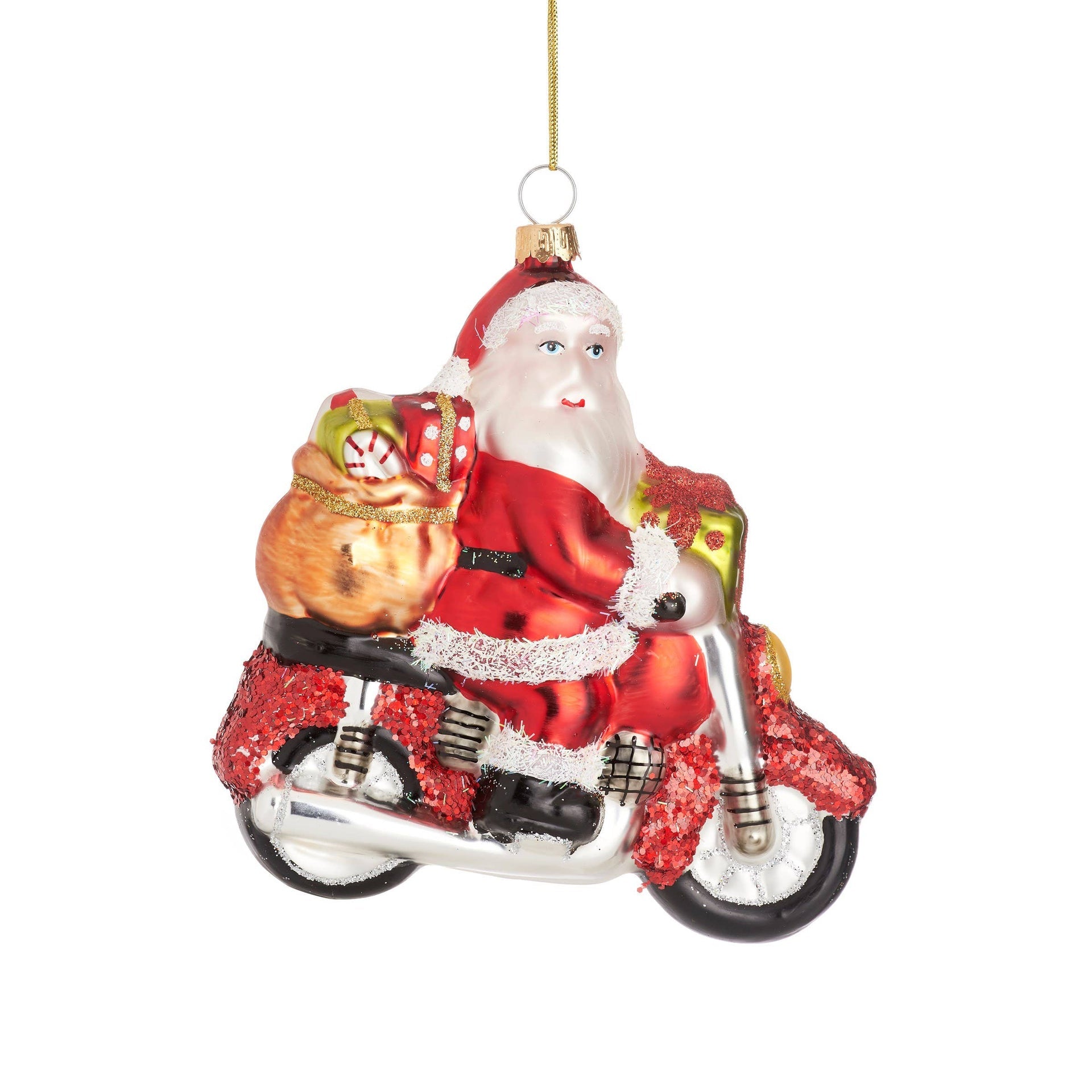 Boule de Noël Père Noël sur Moto