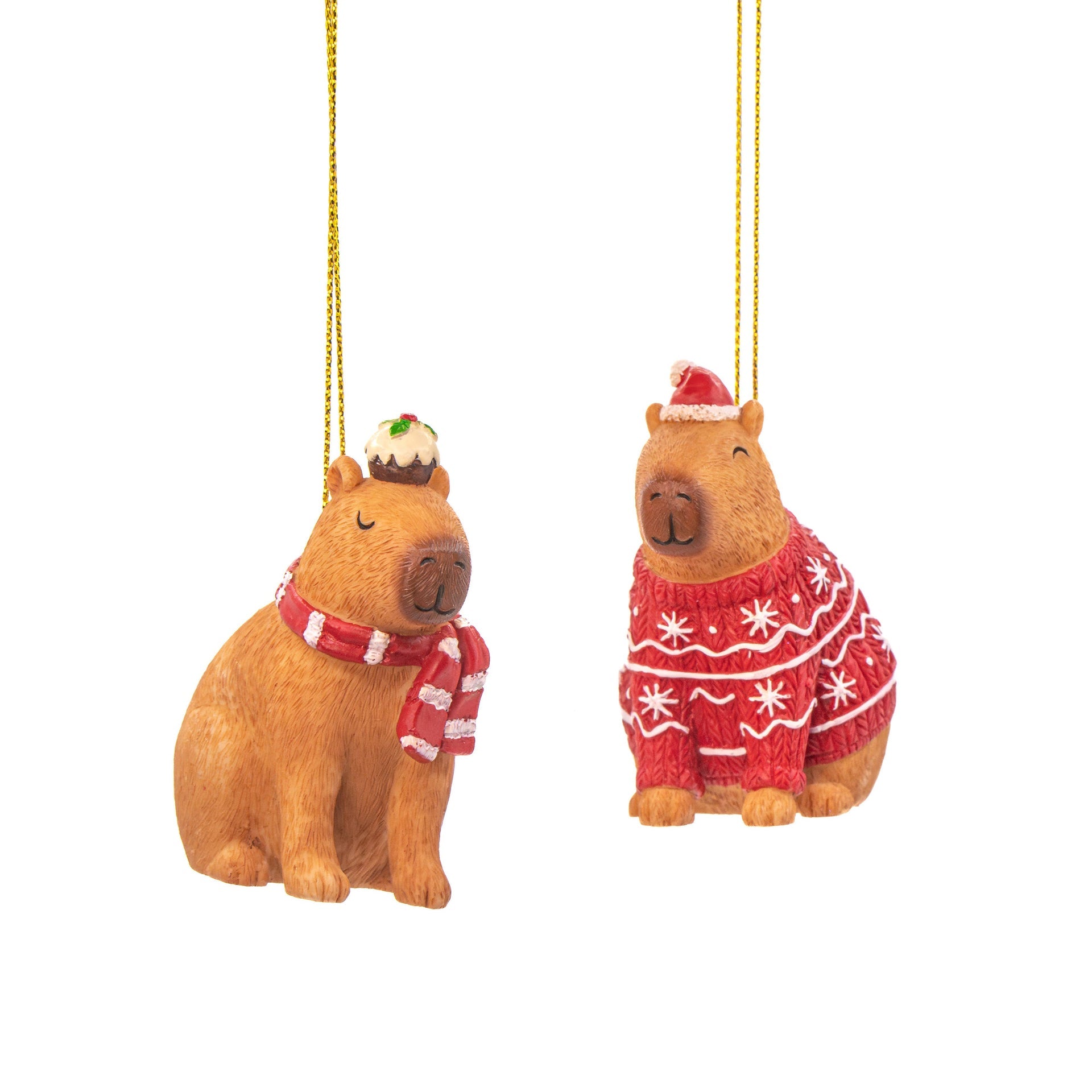 Décoration à suspendre Capybaras de Noël 2-Pack