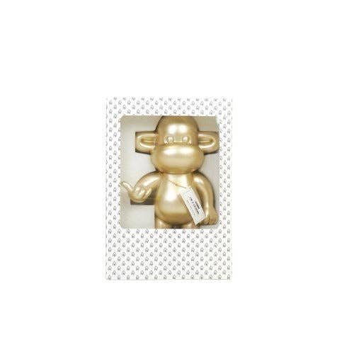 Ornament - Hanging Loose Monkey Figurine 'The Legend' - Polyresin - Gold - 20.5x13.5x35cm