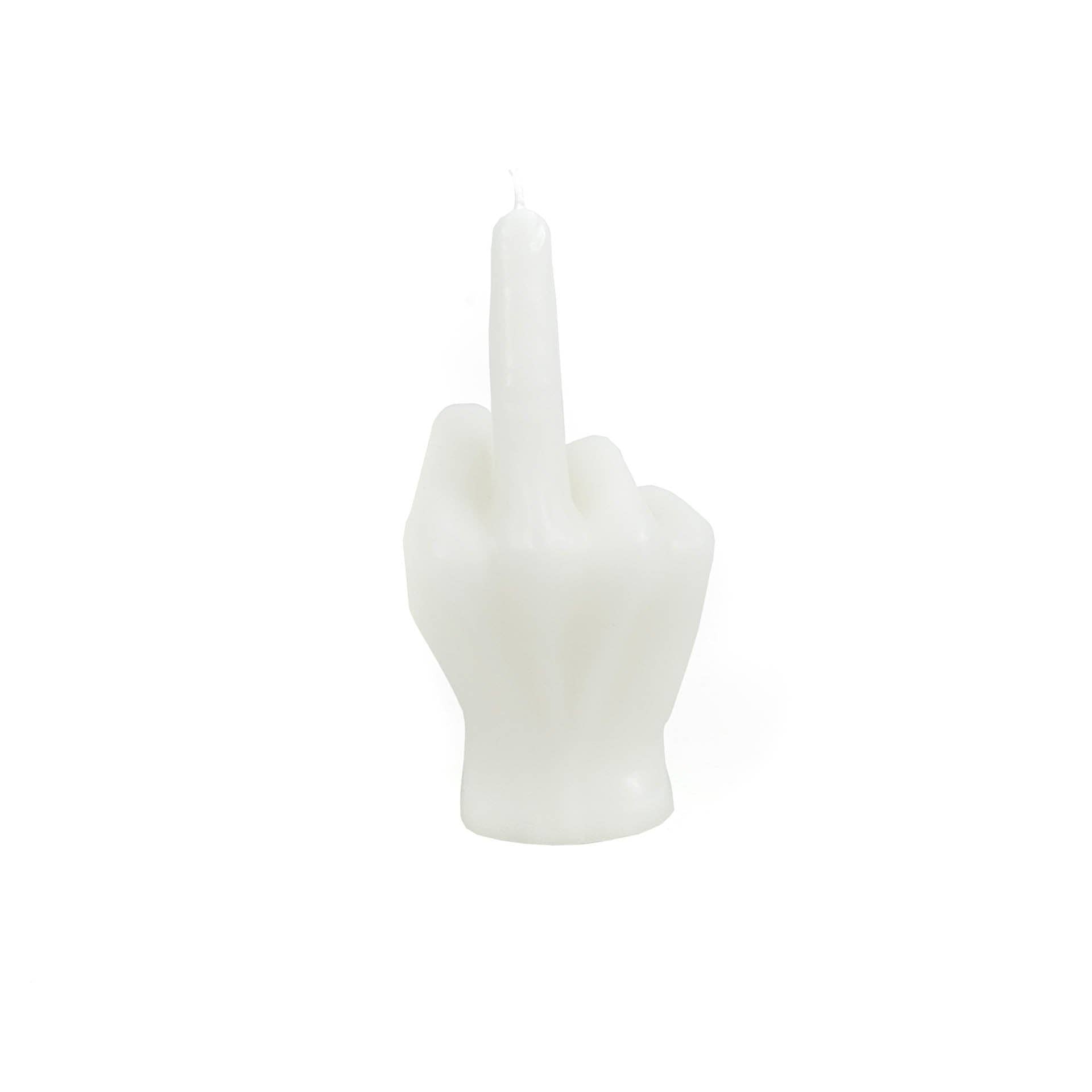 Candle - Middle Finger - Wax - White - 310 grams - 10x9x17 cm