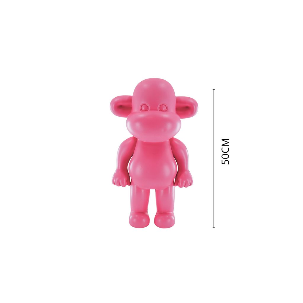 Ornamento - Statuetta Scimmia "La Leggenda" - Resina - Rosa - 33x21x50cm