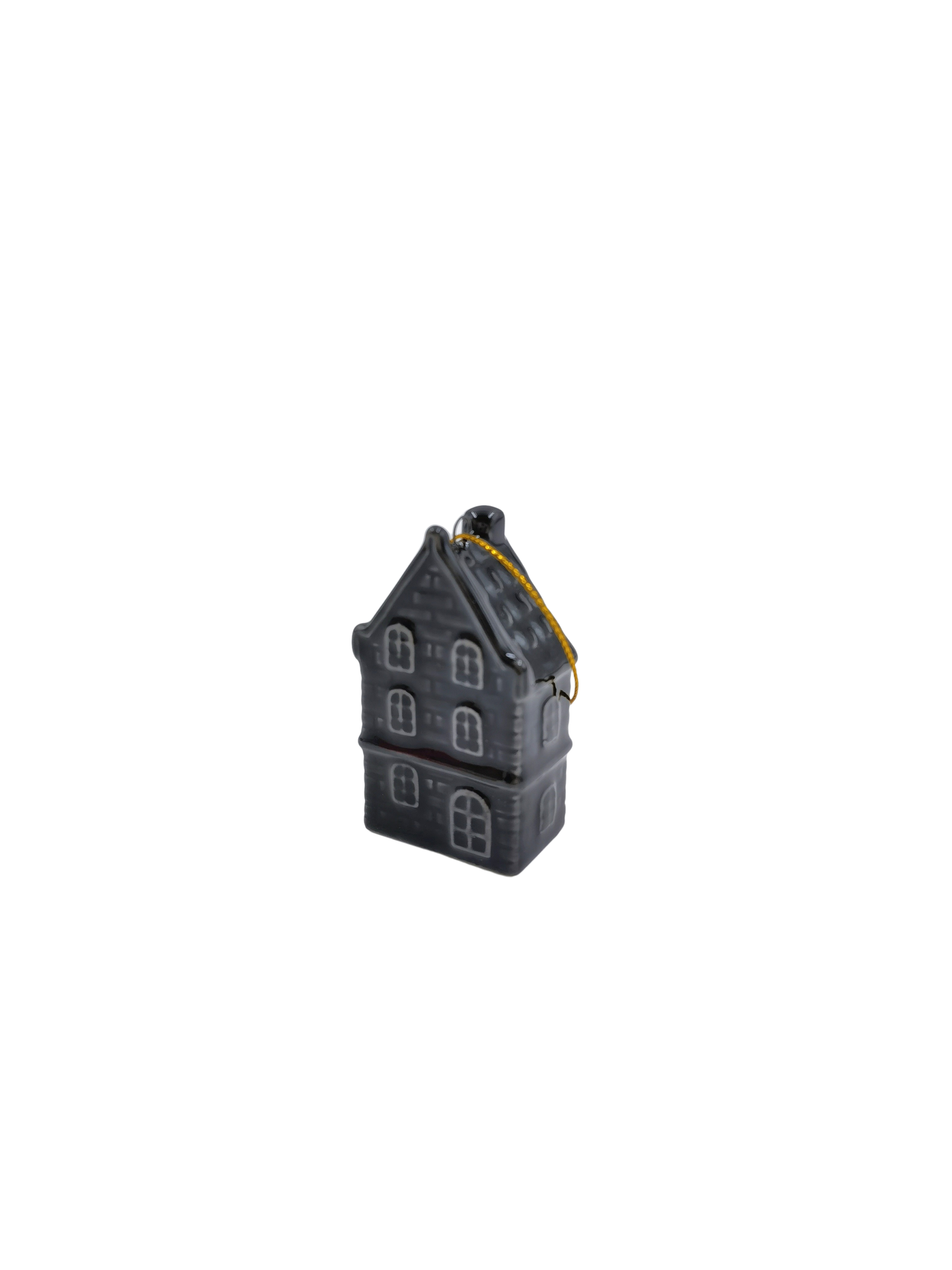 Gancio appendiabiti natalizio - Casa - Ceramica - Nero - 3,5x2x6,5cm