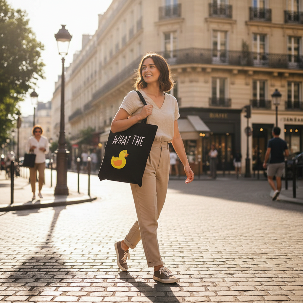 Tote Bag Canard "What The Duck"