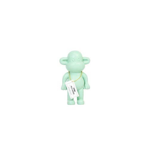 Ornamento - Statuetta Scimmia "La Leggenda" - Poliresina - Verde menta - 11x7x19cm