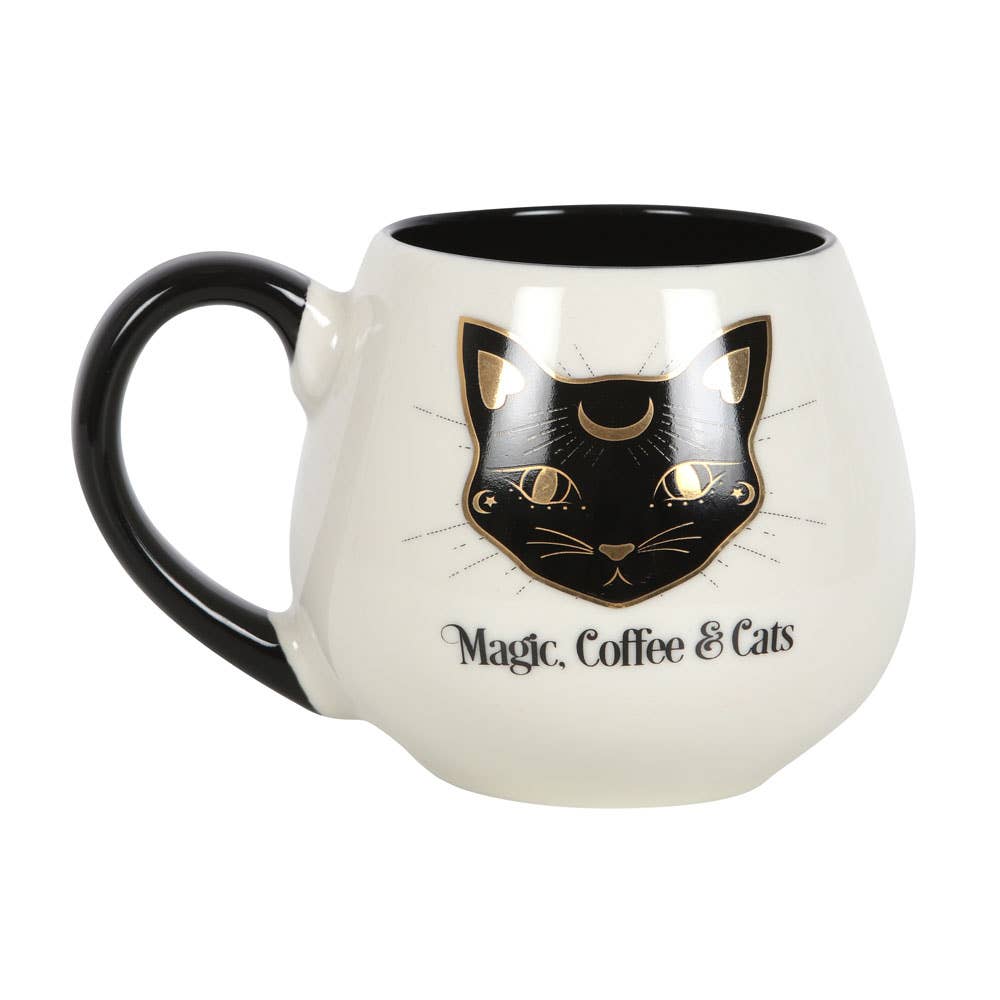 Mug rond « Magie, Café & Chats » – 500 ml
