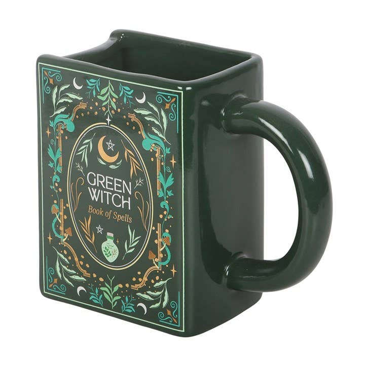Green Witch Book Mug "Book of Spells"
