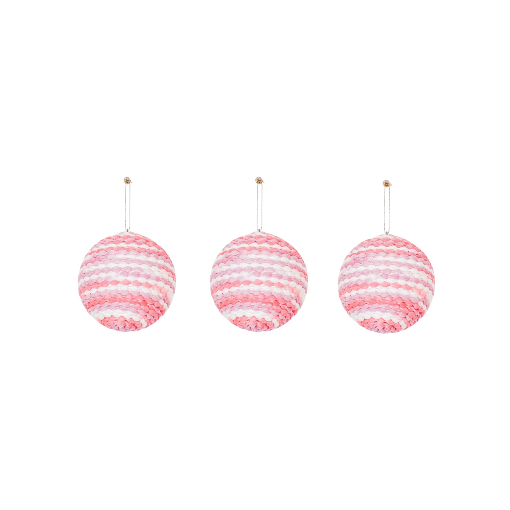 Appendiabiti di Natale, palline di Natale, schiuma, rosa fluorescente, S3, 8 cm