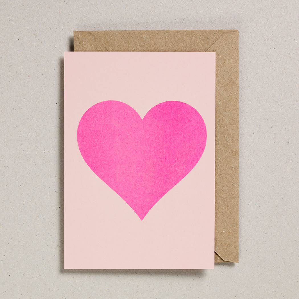 Carte St Valentin - Cœur Rose