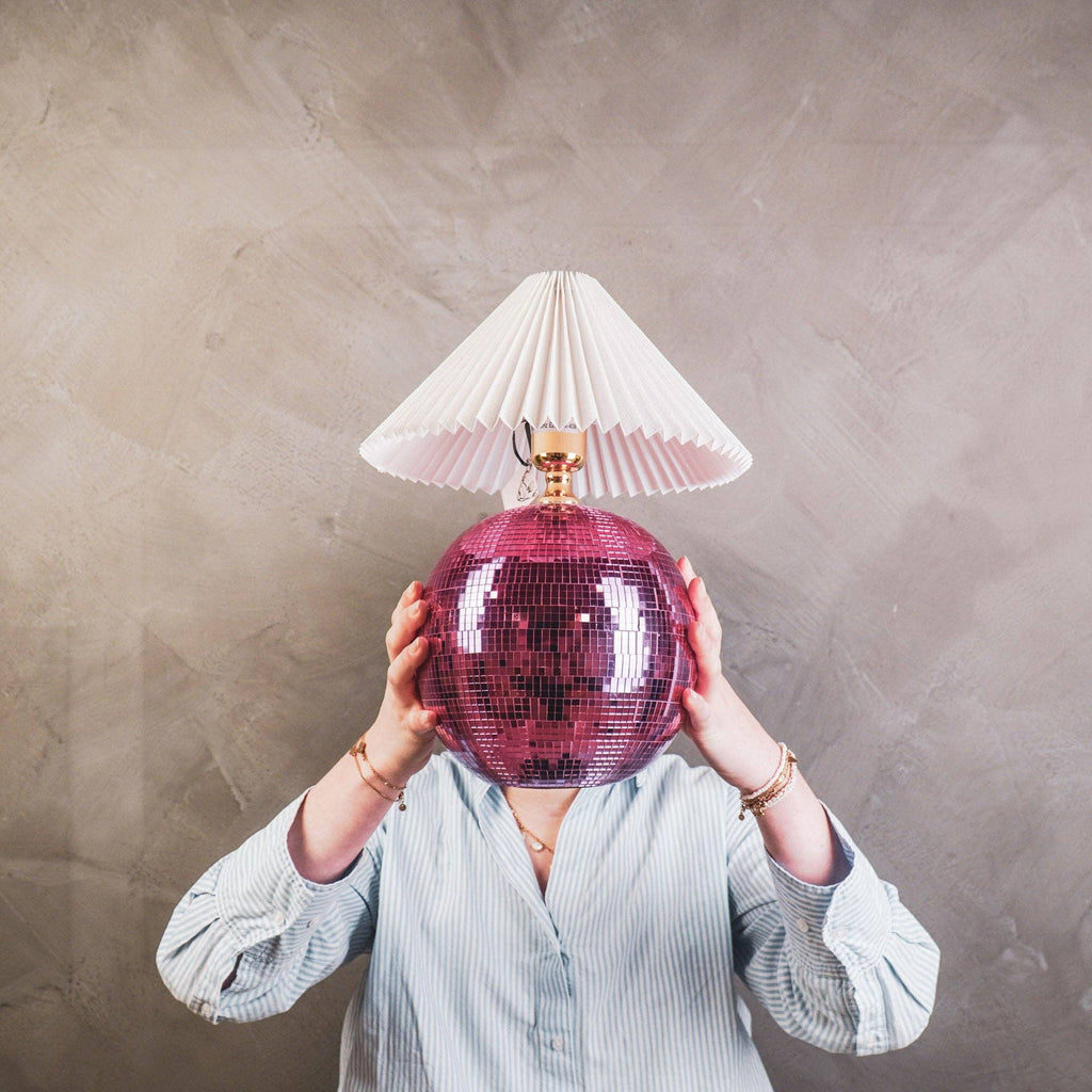Lampada - Palla stroboscopica - Vetro - Rosa - 20x20x20cm