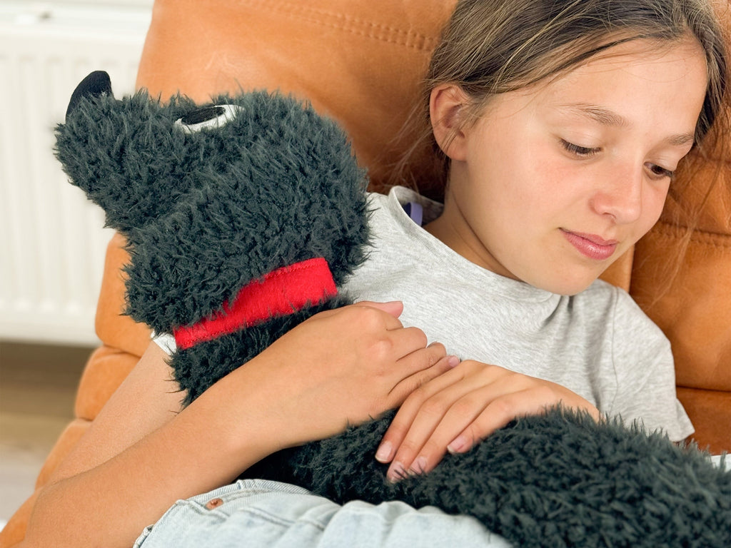 Hot Water Bottle Fluffy Sausage Dog Warmer Bitten – Bouillotte original