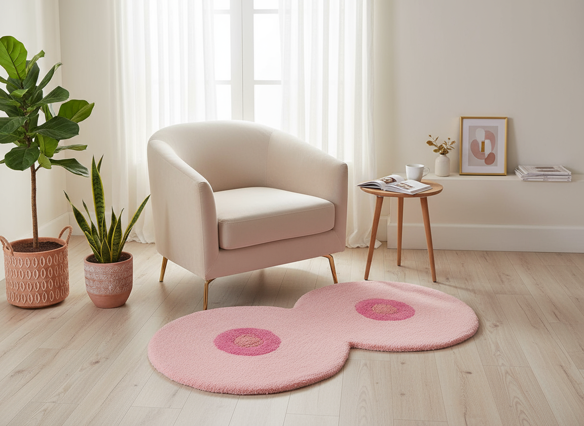 Tapis Seins Rose Bitten – Décoration original