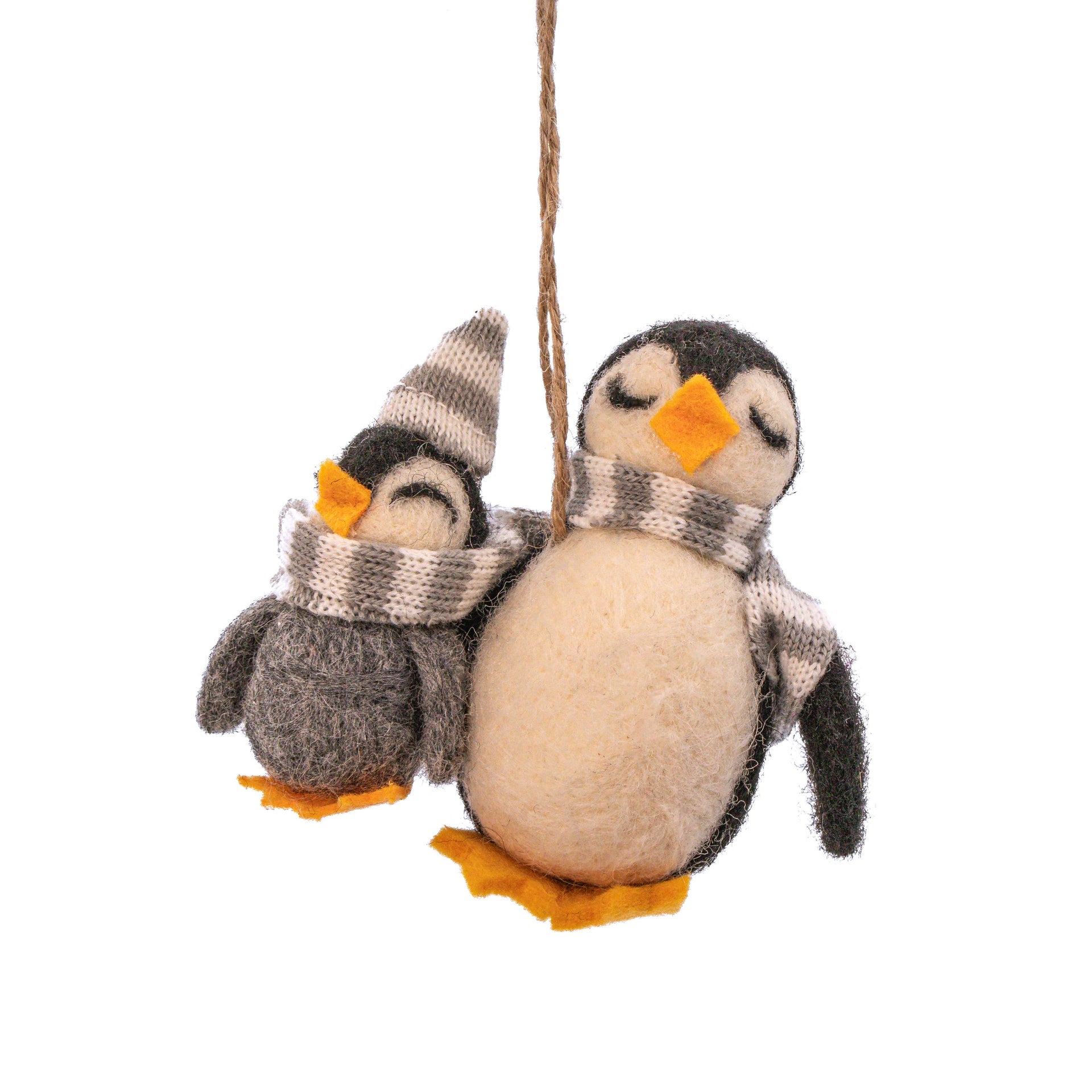 Décoration à suspendre en feutre Pingouin Maman & Bébé