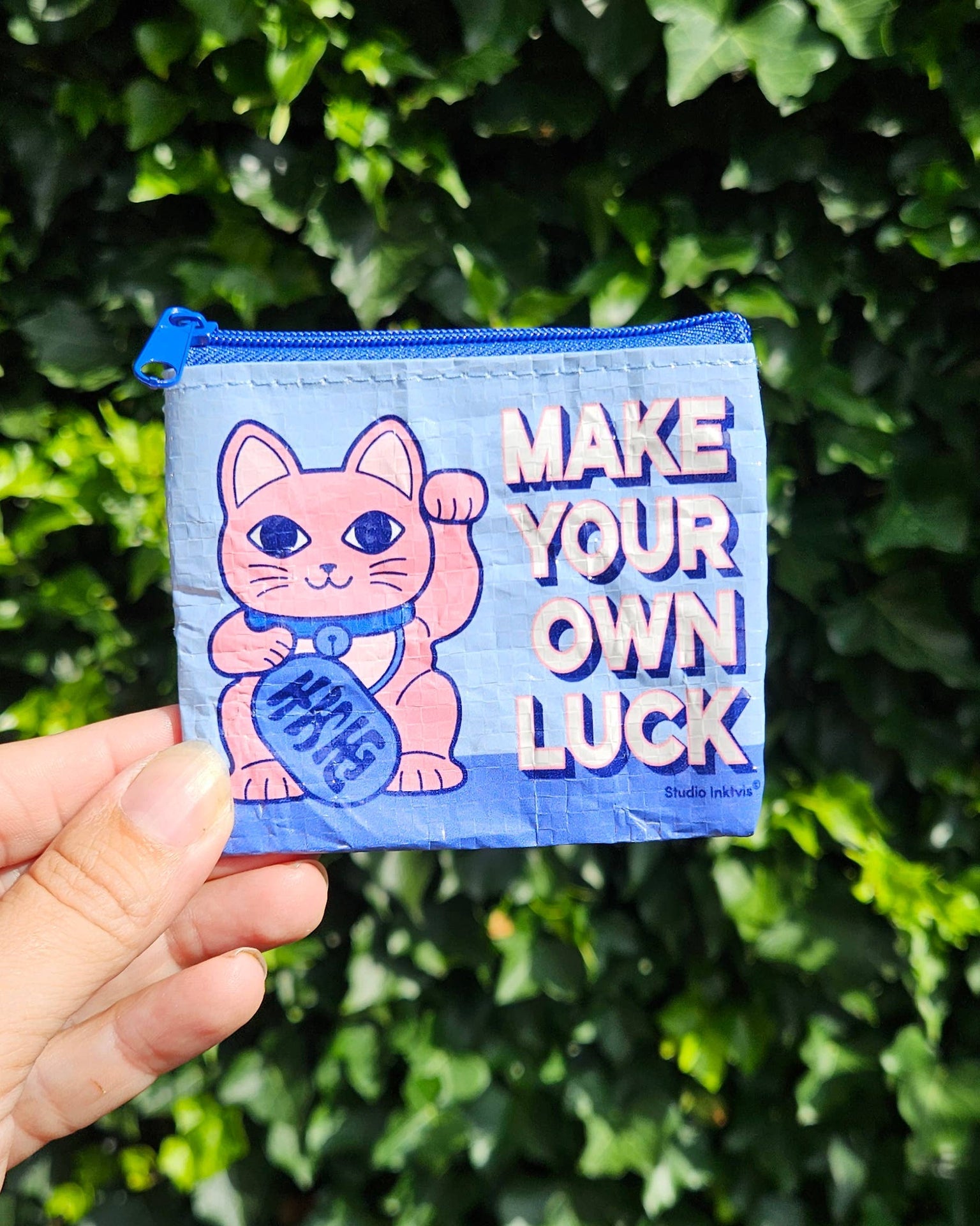 Mini Lucky Cat Coin Purse “Make your own Luck”