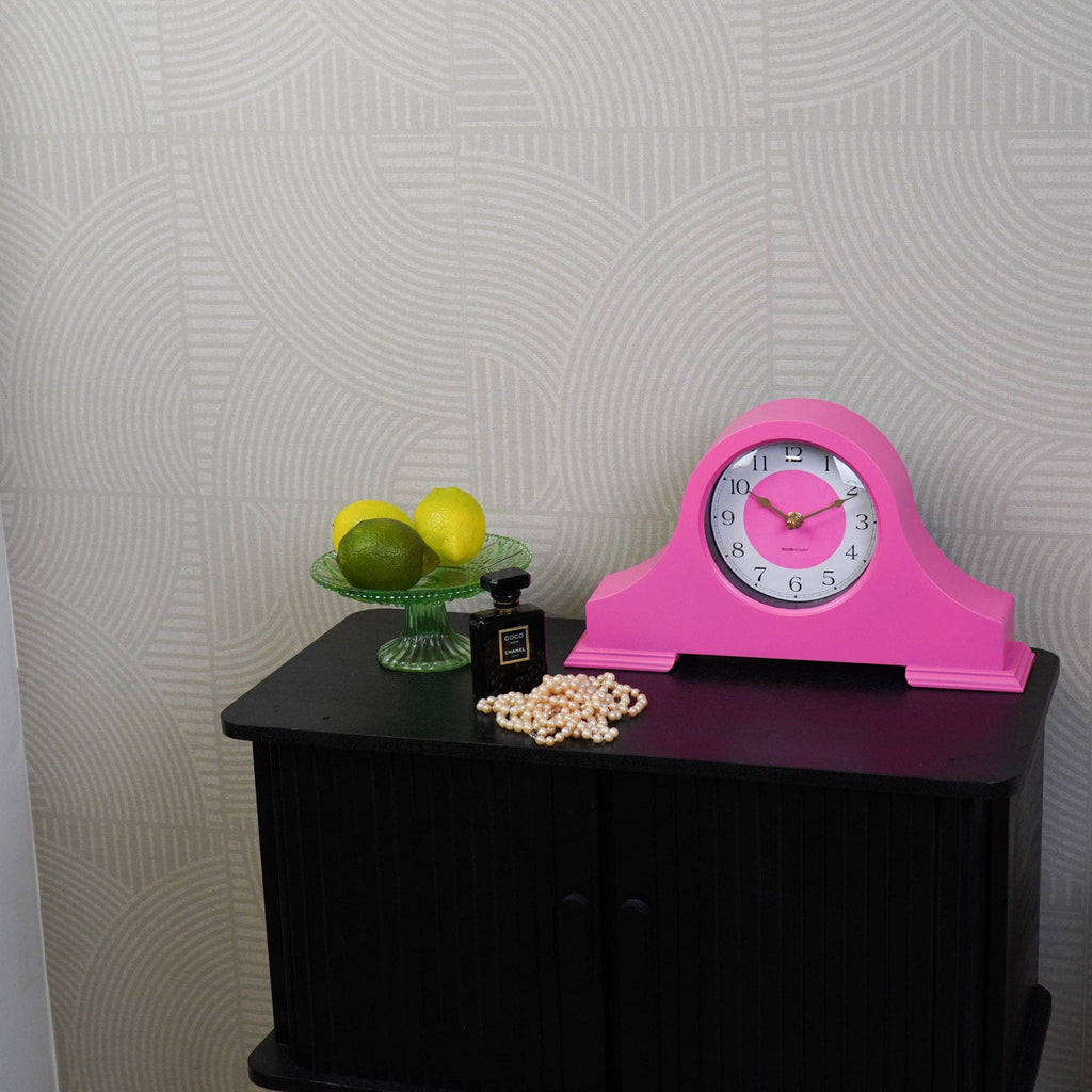 Orologio - Pendola da camino - Rosa neon - 36x8,5x20 cm