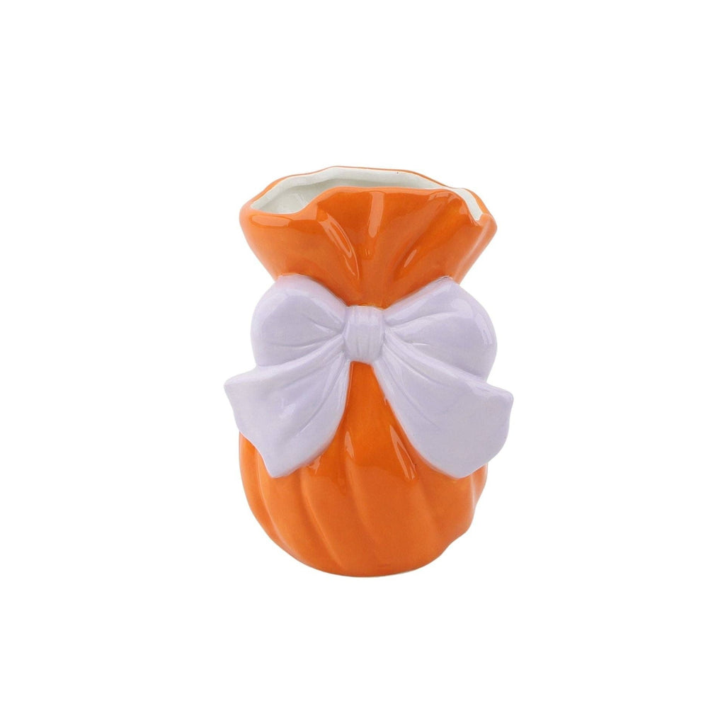 Vaso - Ciotola - Dolomite - Arancione/Lilla - 11x10x16cm