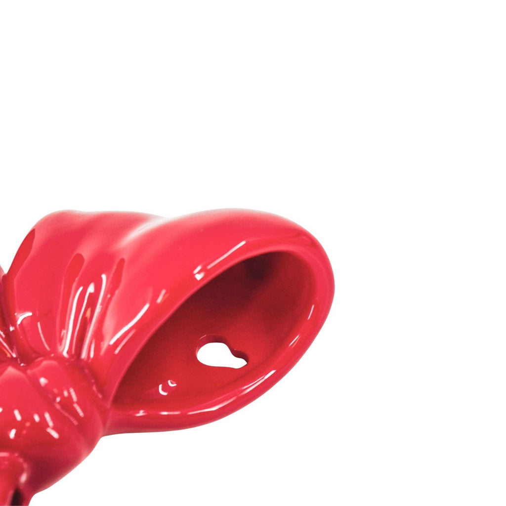 Vaso da parete- Vaso da parete ad arco- Ceramica- Rosso- 19x18,5x5,5 cm