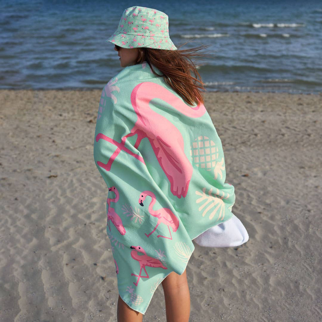 Pink Flamingos Beach Towel