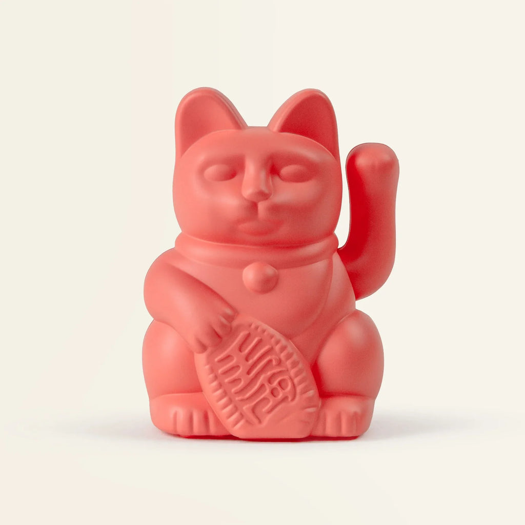 Mini Gatto Portafortuna Solare Arancione Neon