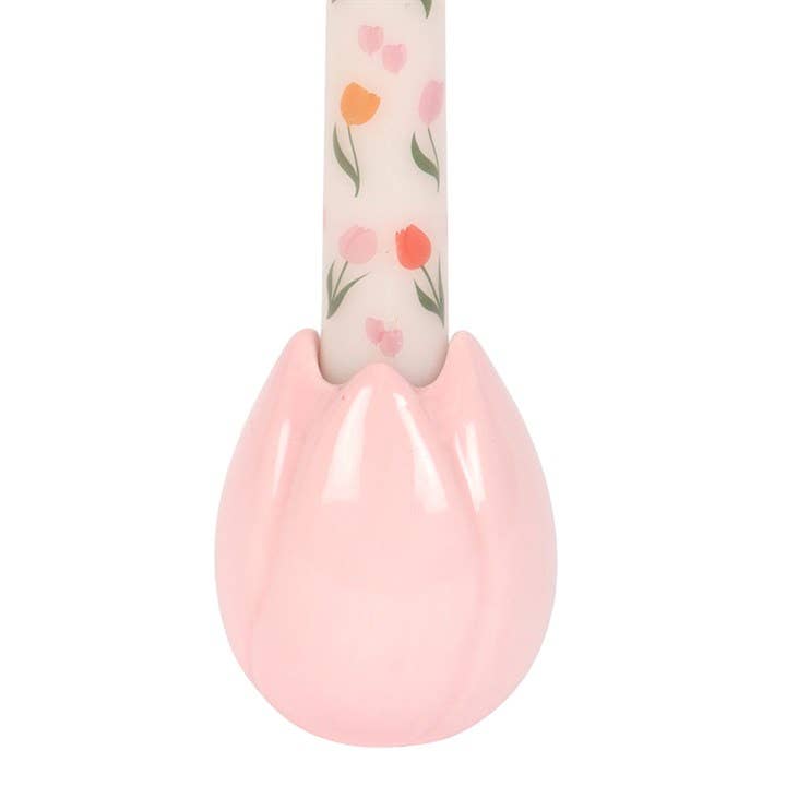 Tulip-shaped candle holder