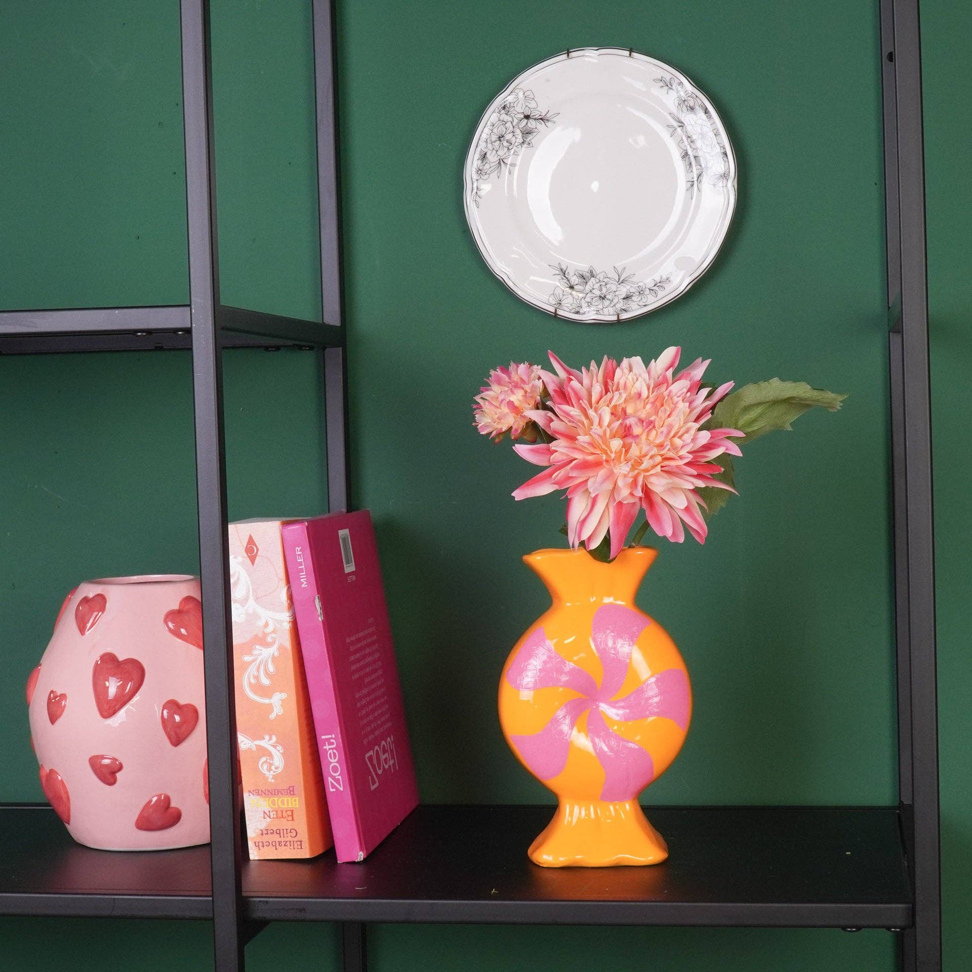 Vaso da fiori - Bonbon Toffee - Ceramica - Rosa/Arancione - 12x6,5x20cm