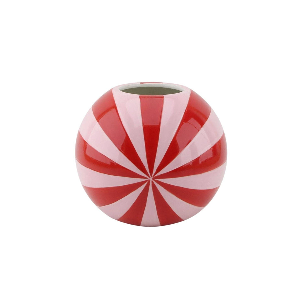 Vase - Swirl Flower Vase - Red/Pink - 15x15x15cm