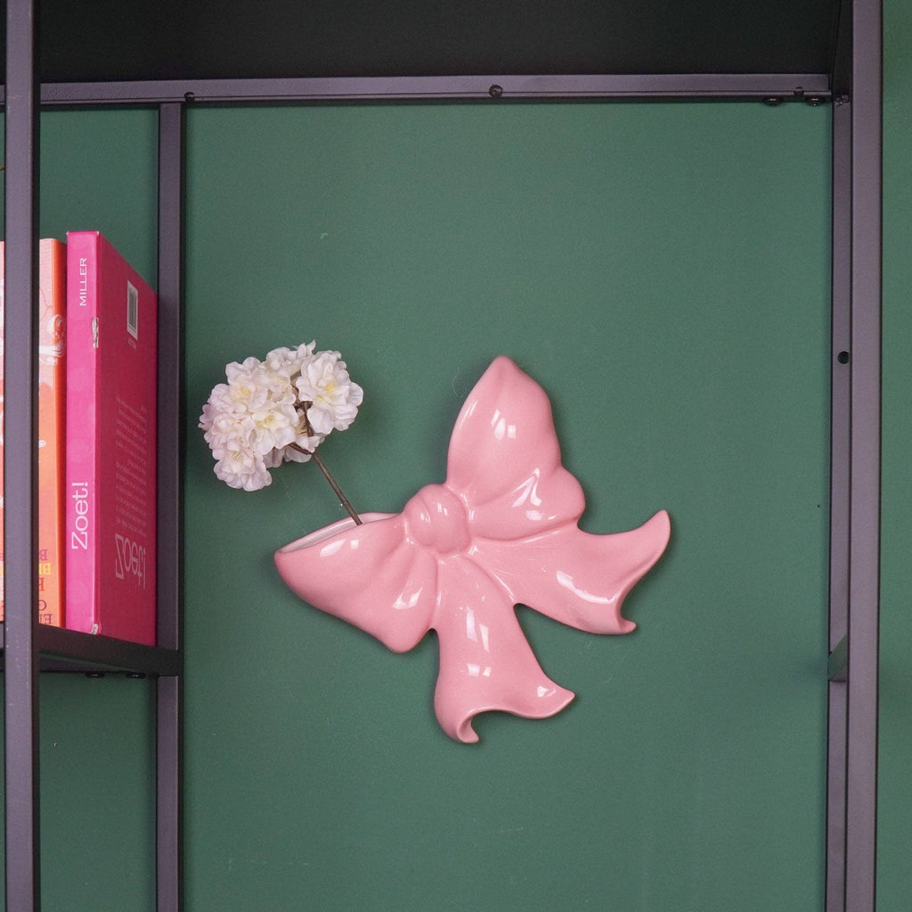 Wall Vase - Arc Wall Vase - Ceramic - Pink - 19x18.5x5.5 cm
