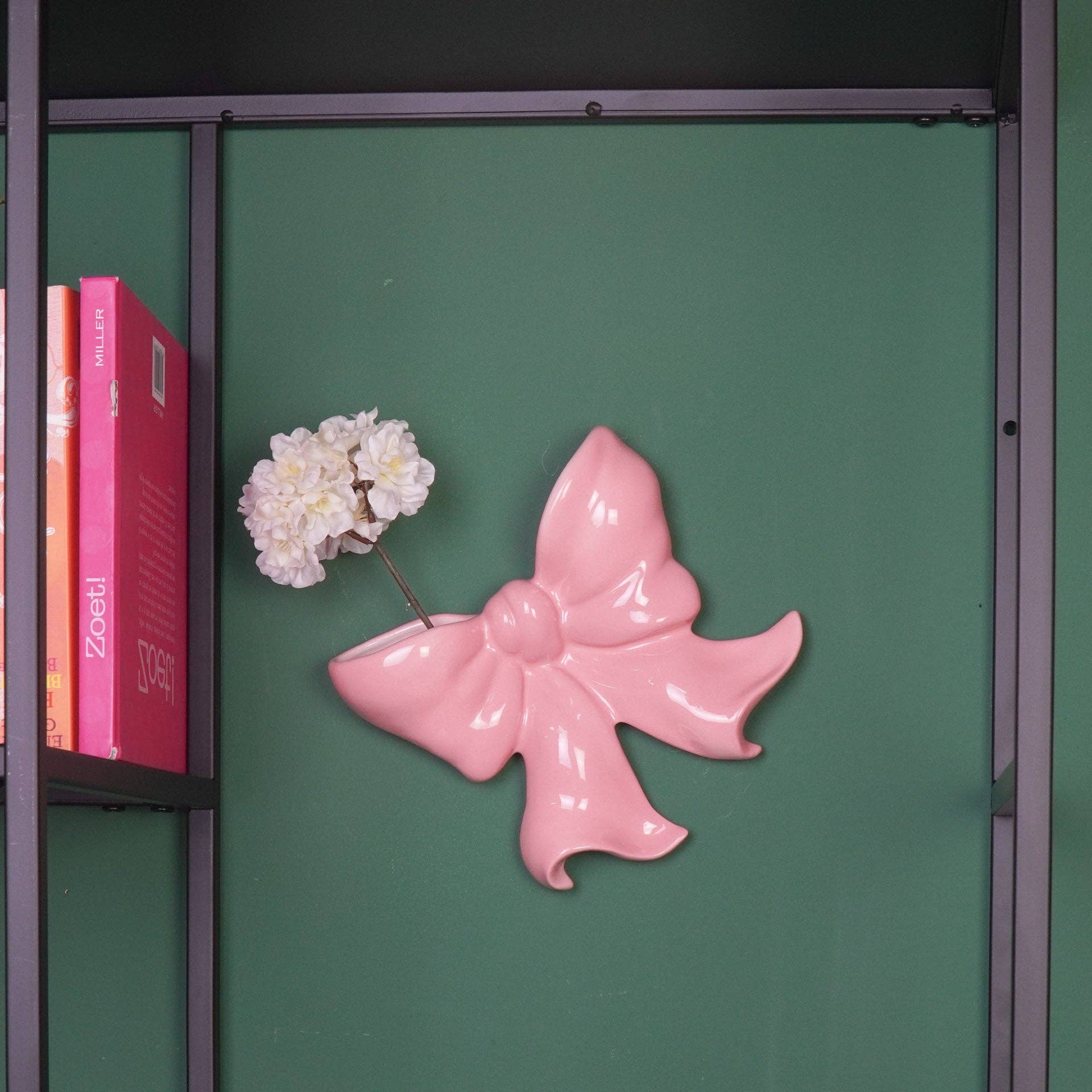 Wall Vase - Arc Wall Vase - Ceramic - Pink - 19x18.5x5.5 cm