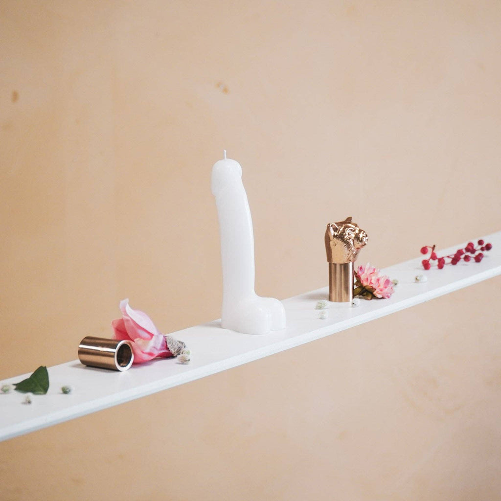 Candela - Stoppino - Cera - Bianco - 160 grammi - 7x5,5x17 cm