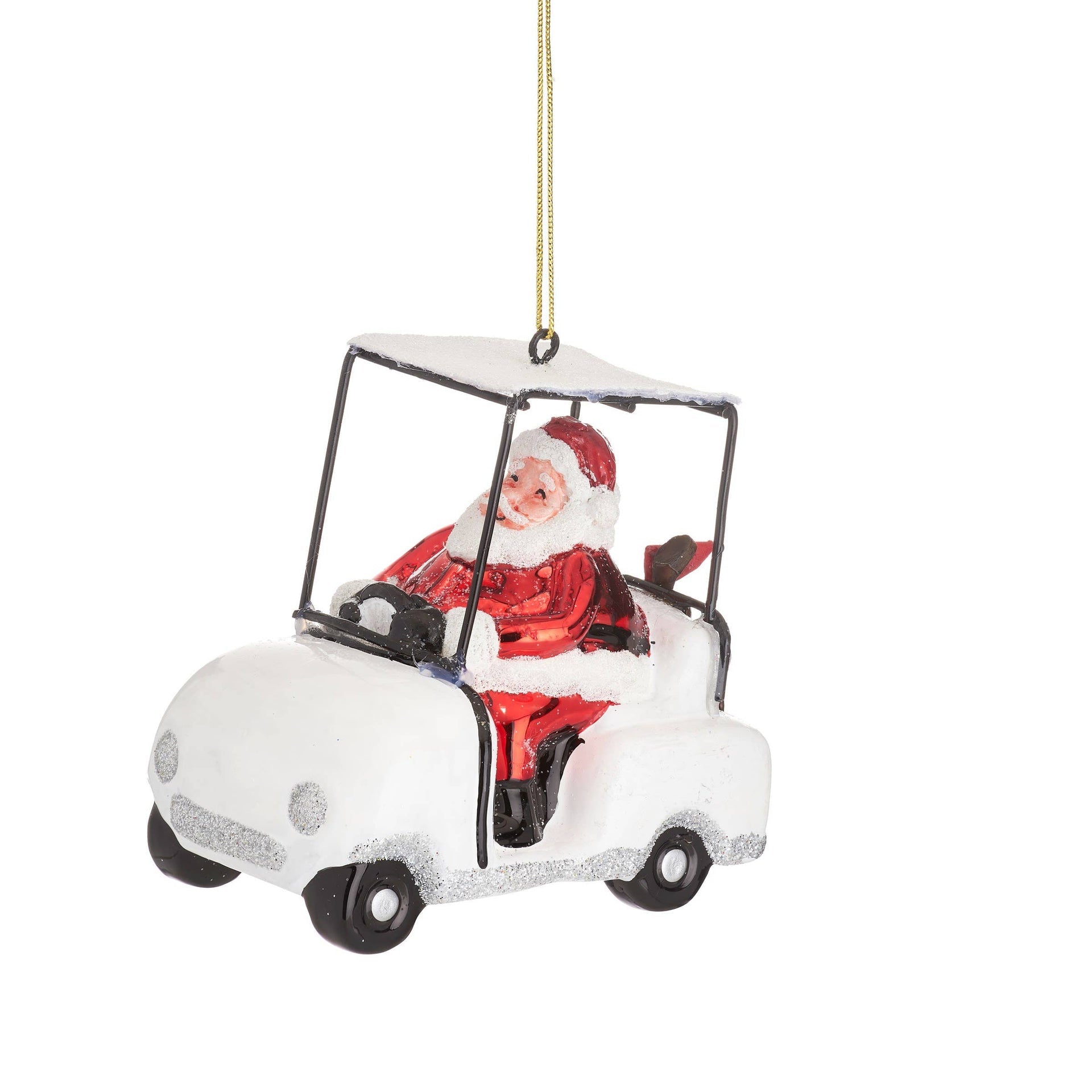 Boule de Noël Père Noël en voiturette de Golf