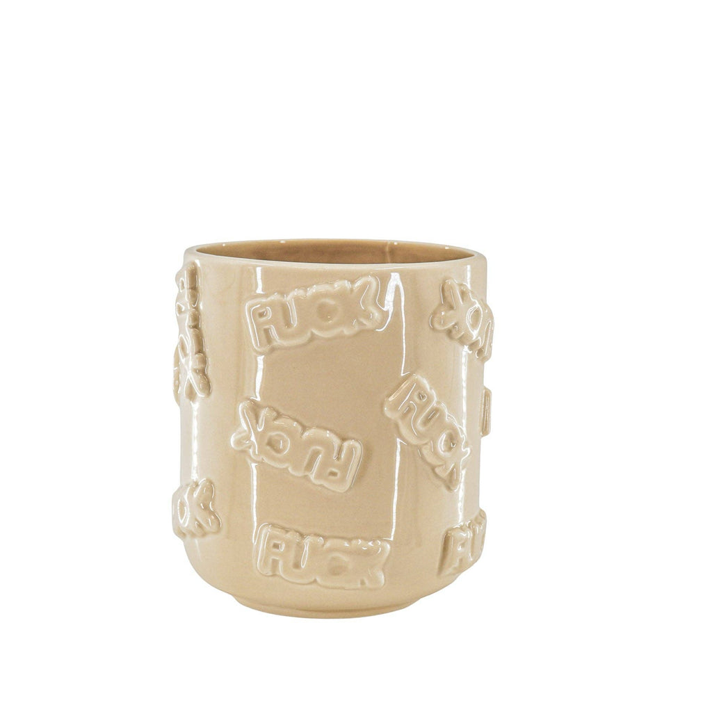 Vaso - 'MERDE' - Ceramica - Beige - 17,5x17,5x17,5cm