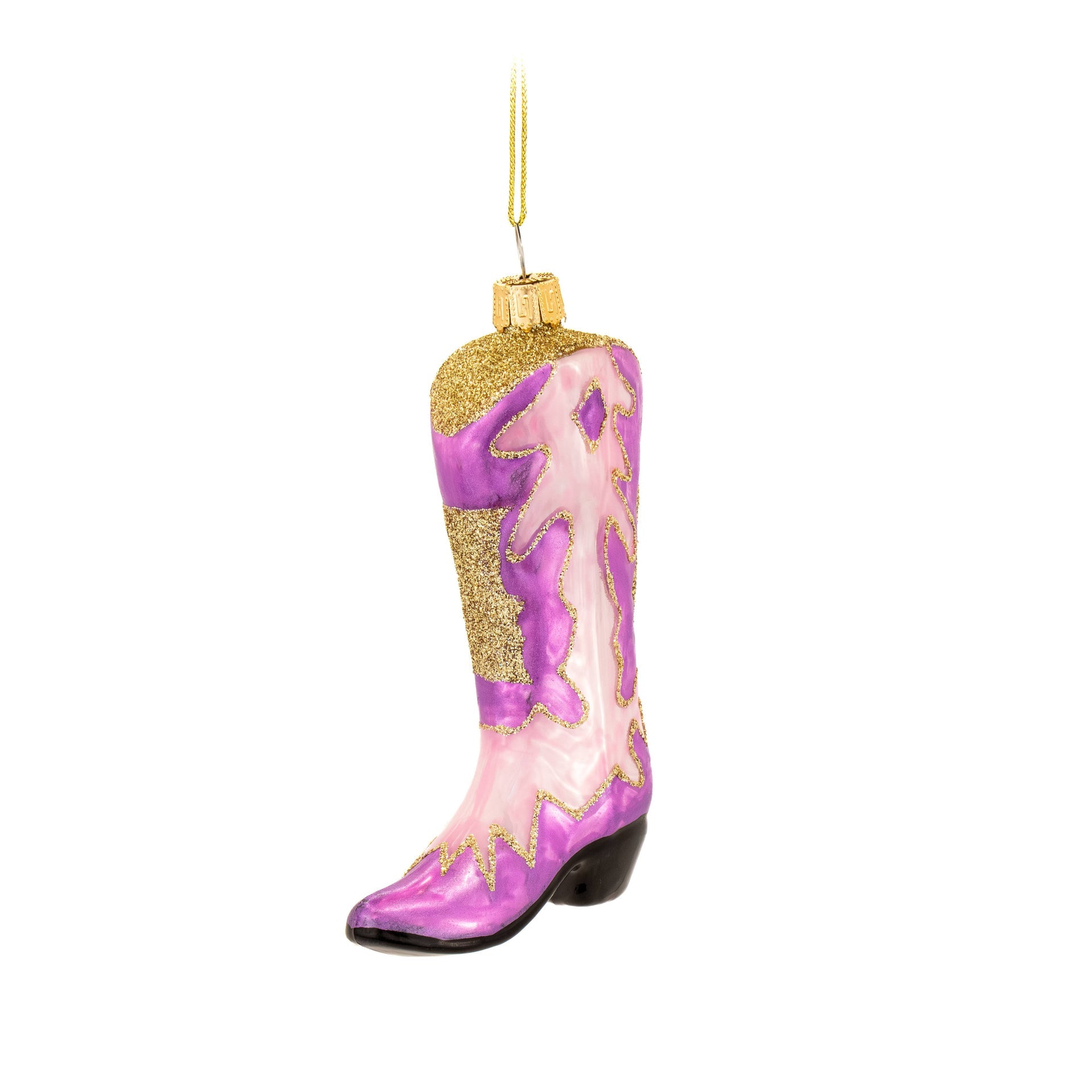 Boule de Noël Botte de Cow-boy rose
