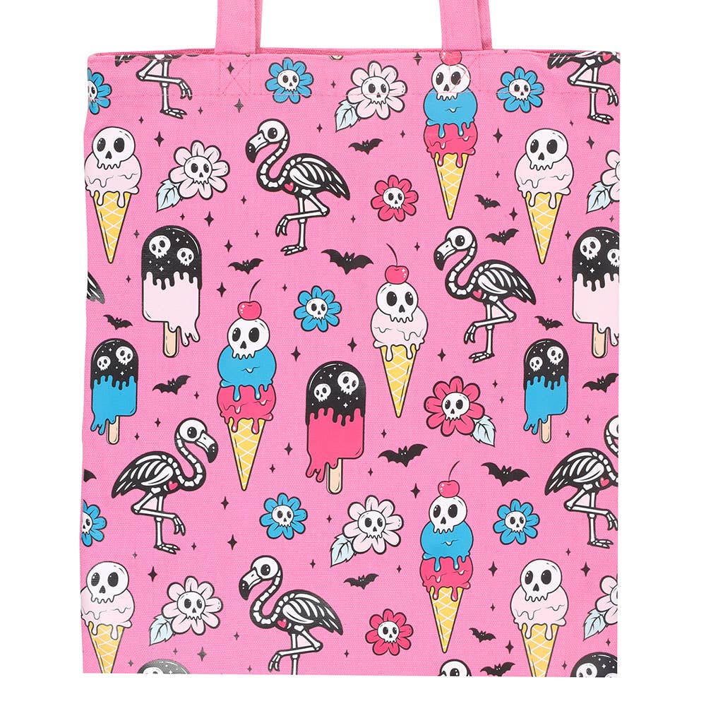 Tote bag gothique imprimé « Pink Dead Hot Days »