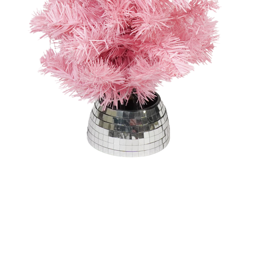 Arbre artificiel - Sapin de Noël - Lumière LED - Pile - Rose - 50 cm