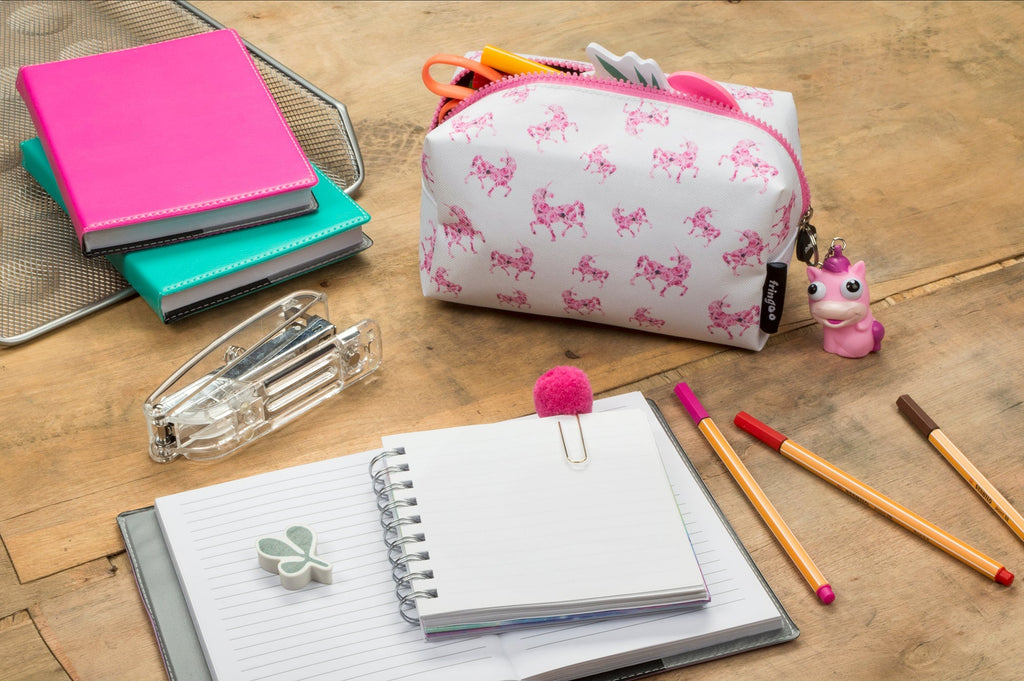 Trousse scolaire – licorne Roses