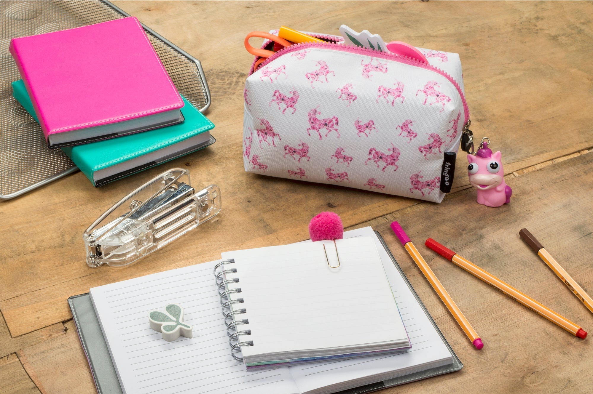 Trousse scolaire – licorne Roses