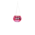 Vaso da fiori sospeso - Disco - Vetro - Rosa - 25x25x25cm